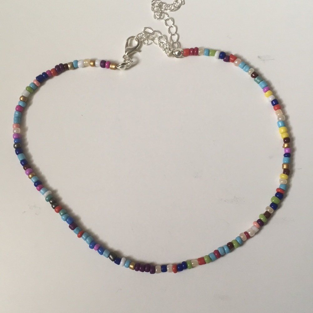 Rainbow Beaded Necklace Chocker